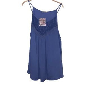 Cupid’s Diary blue flowey lace tank